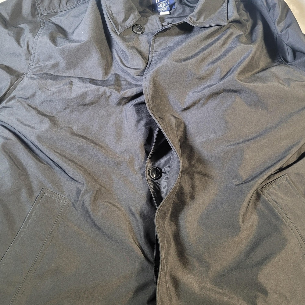 Vintage Gap Coat Mens XL Gray Insulated Button Front Raincoat Lined Trench - Picture 10 of 16